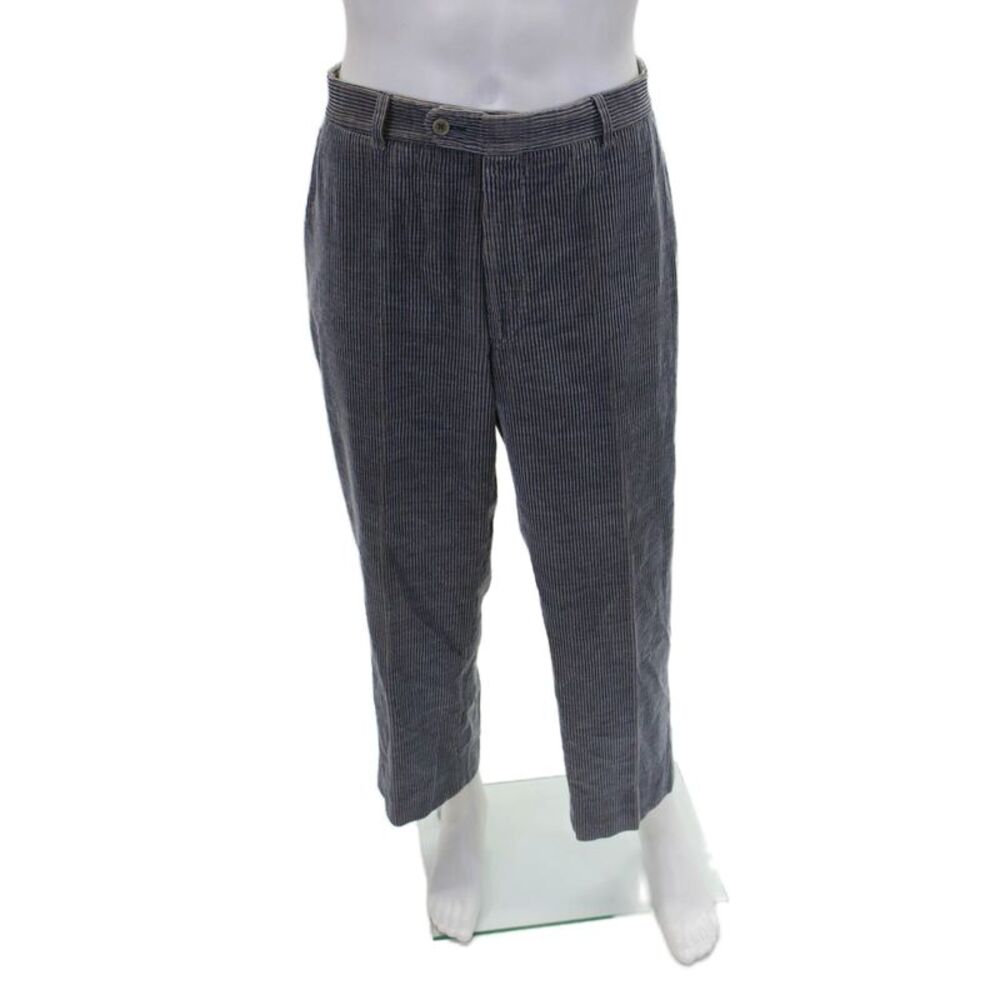 Peter Elliot Mens Zip Button Lined Corduroy Casual Straight Leg Pants Gray Size